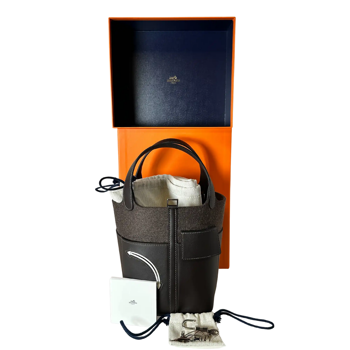 Hermès Picotin Lock 18 Go Swiftleder und Filz Ébène Bluebox Fullset / ungetragen Hermès