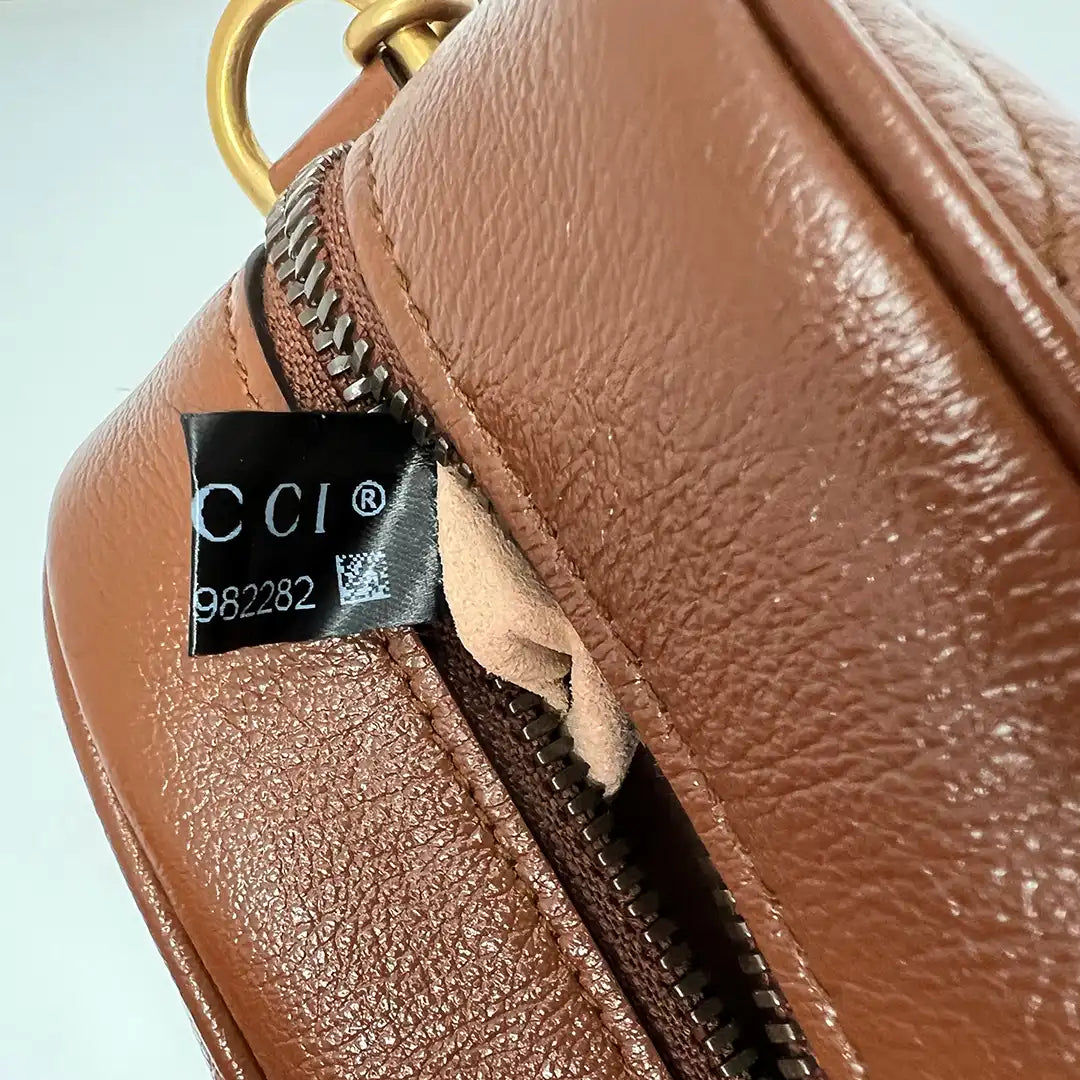 Gucci GG Marmont mittelgroß Matelassé-Leder Umhängetasche braun / sehr gut Gucci