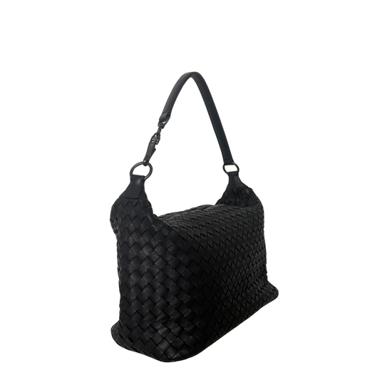Bottega Veneta Intrecciato Leder Handtasche Schwarz / neuwertig Bottega Veneta