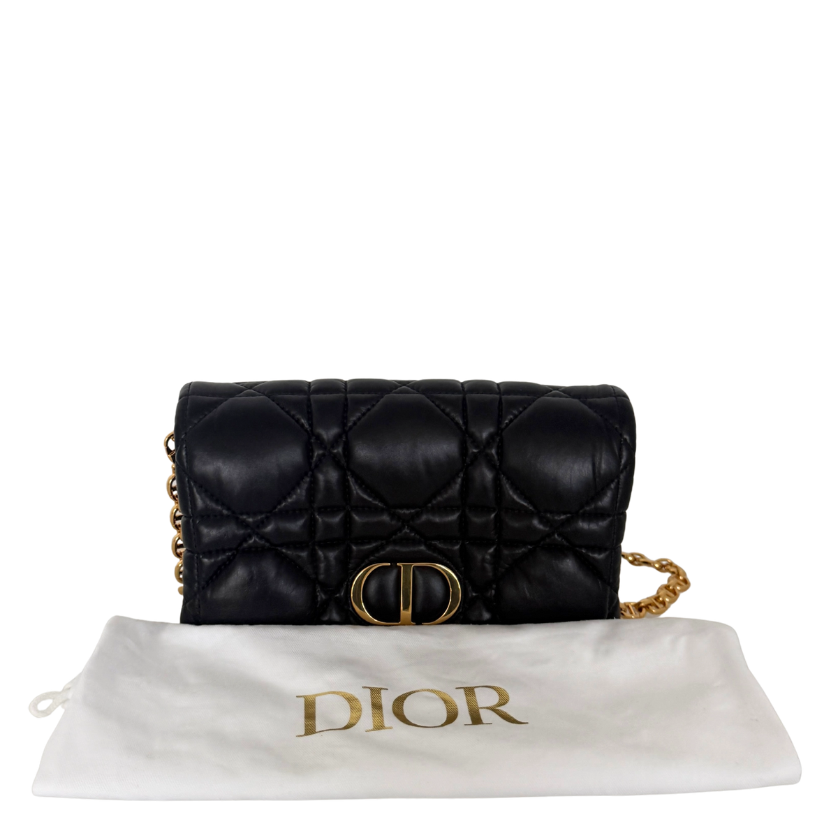Dior Caro Tasche Small Cannage Kalbsleder Schwarz / sehr gut Dior