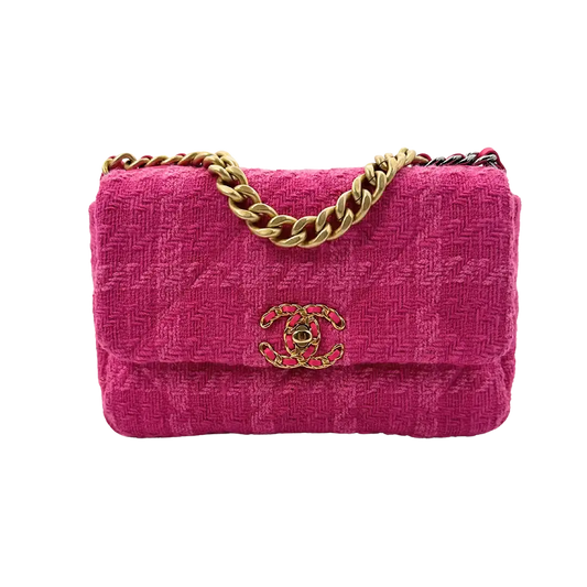 Chanel 19 Flap Bag Small Tasche Tweed Pink / neuwertig Chanel