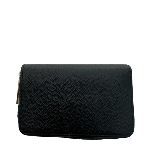Chanel Coco Mark kleine Geldbörse CC Leder schwarz / sehr gut Chanel