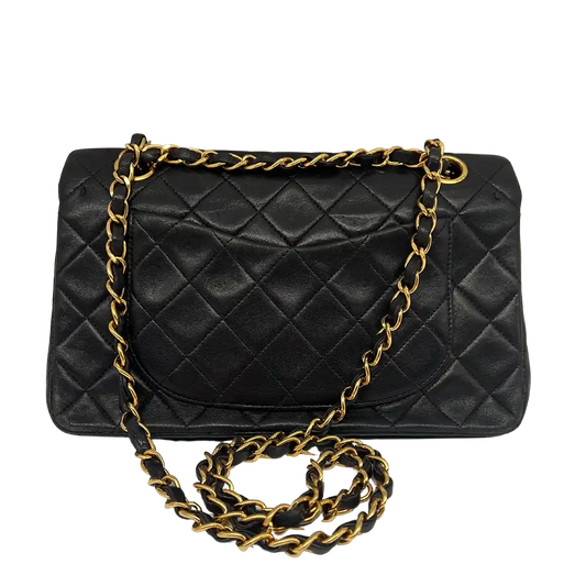 Chanel Timeless Double Flap Small schwarzes Lammleder / sehr gut - Echtheitscheck
