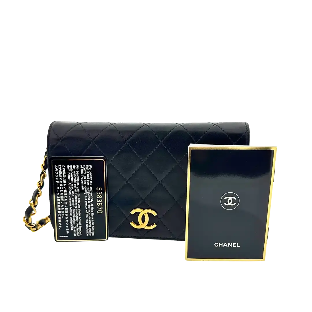 Chanel Timeless Wallet on Chain WOC Vintage Lammleder schwarz vergoldete Hardware/sehr gut Chanel
