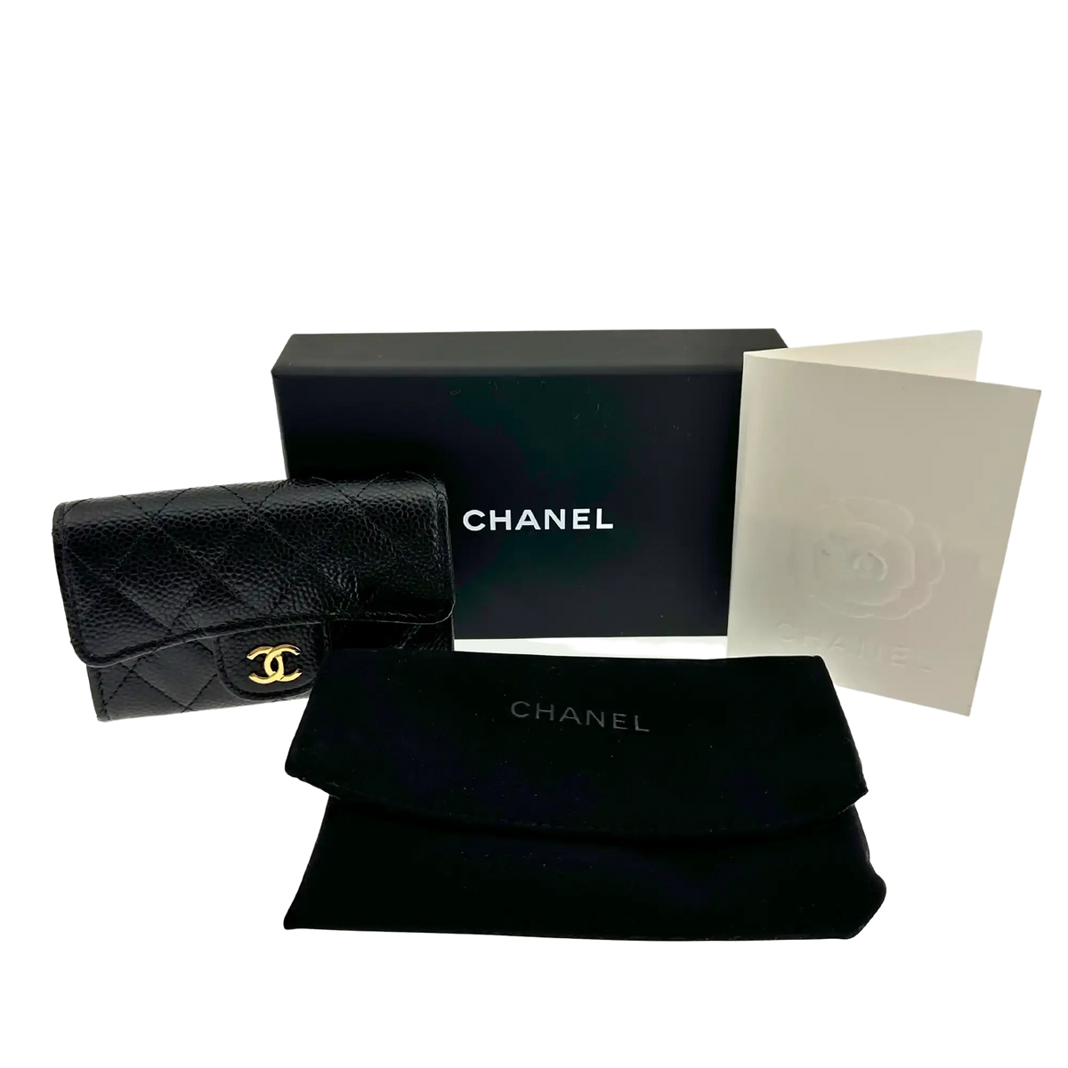 Chanel Timeless kleine Geldbörse (Kreditkartenetui) Kaviarleder schwarz Fullset 2025 / neuwertig Chanel