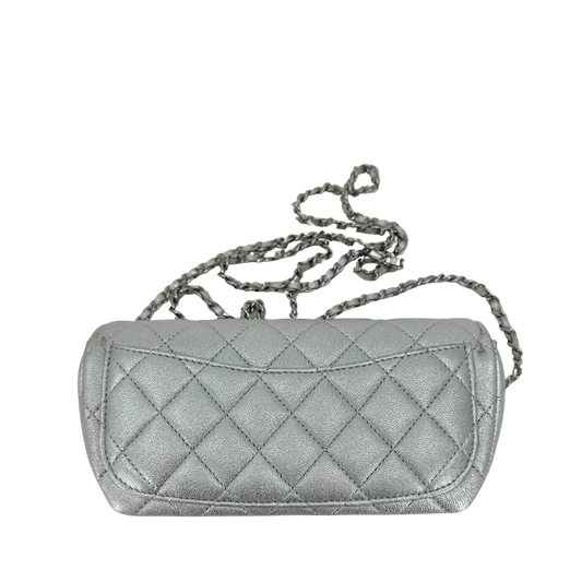 Chanel Wallet on Chain silberfarben mit Metallic-Effekt limitiert / ungetragen Chanel