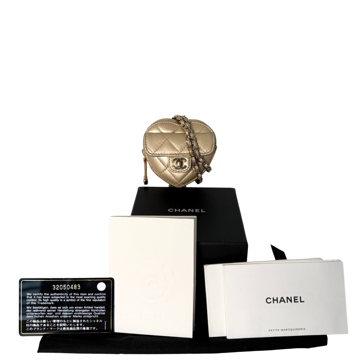 Chanel CC Mini Herztasche Gold / gut Chanel