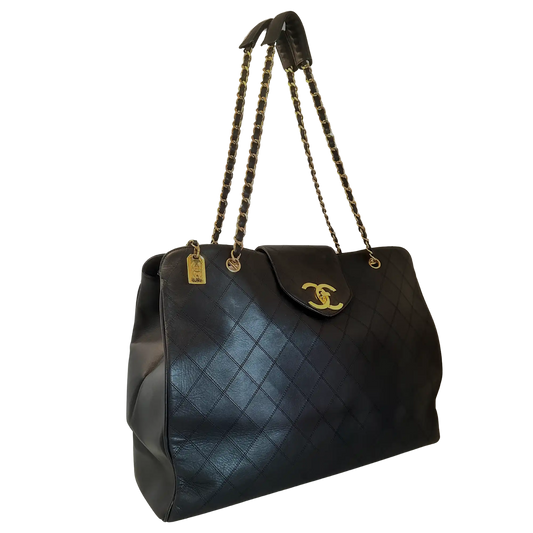 Chanel Supermodel Weekender Leder schwarz Rarität / sehr gut Chanel