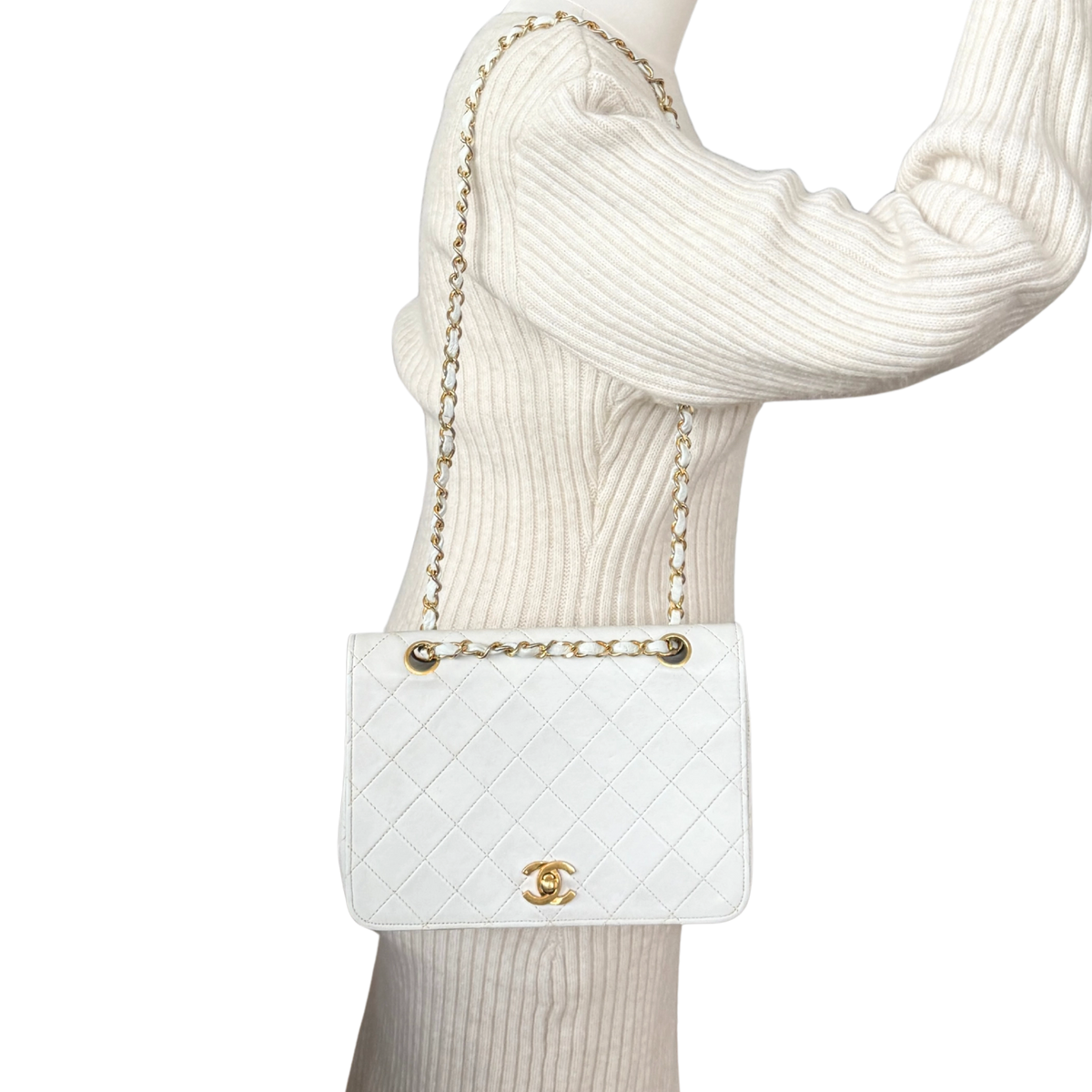 Chanel Timeless Single Flap Small Weiß / gut Chanel