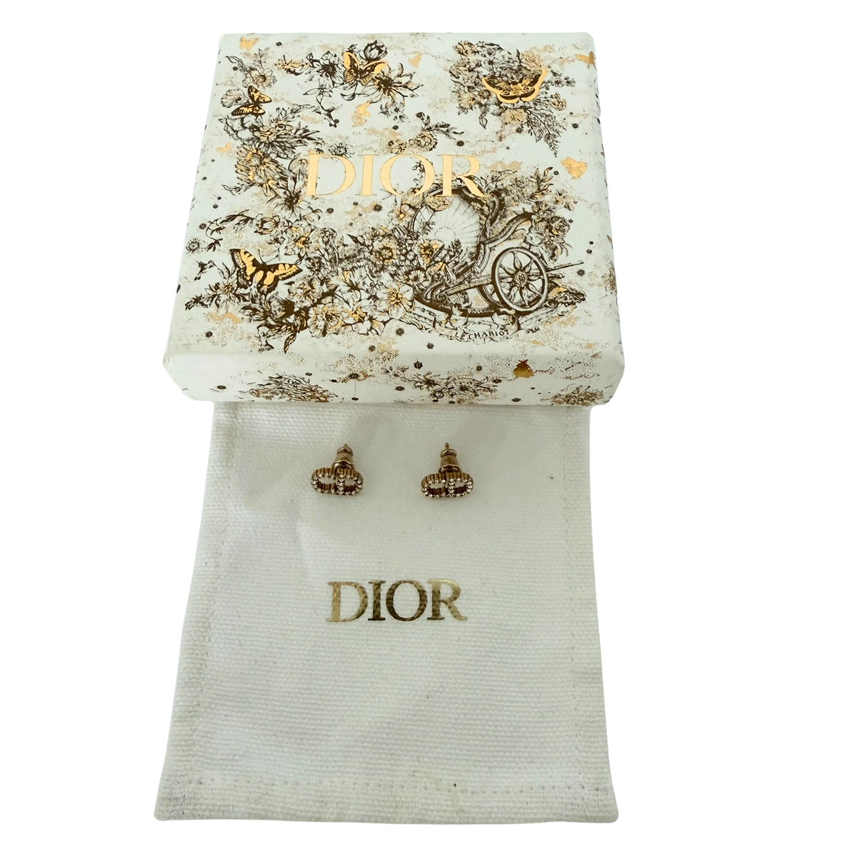 Christian Dior Clair D Lune Ohrringe Gold / neuwertig Dior