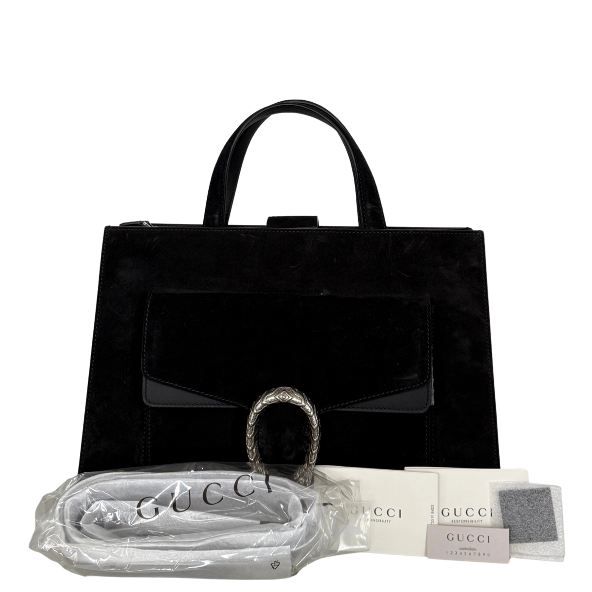 Gucci Dionysus Handtasche aus Veloursleder Schwarz