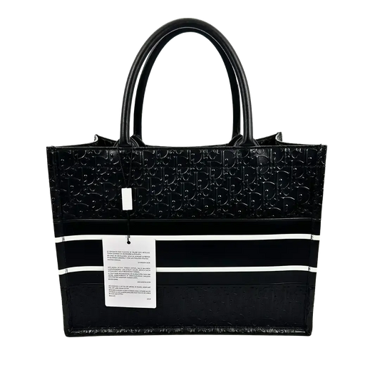 Dior mittelgroße Book Tote Tasche schwarz Leder / neuwertig Dior