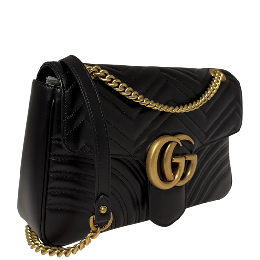 Gucci GG Marmont Medium Leder schwarz aktuelle Version / neuwertig Gucci