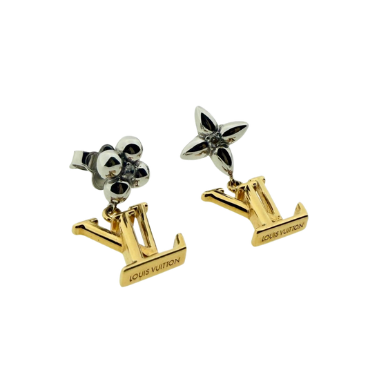 Louis Vuitton LV Iconic Flower Earrings Gold Full Set / As New