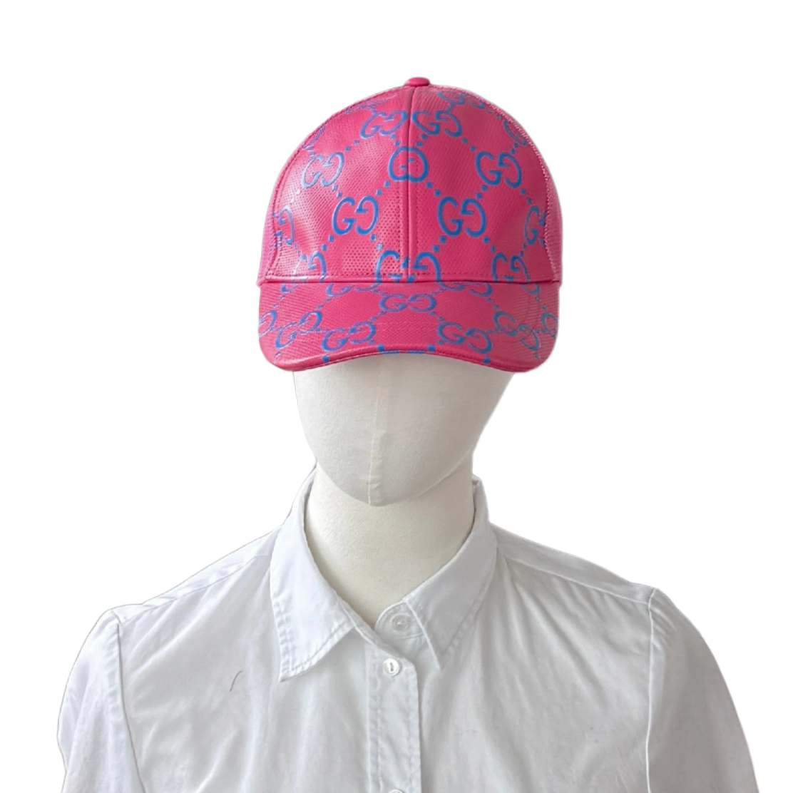 Gucci GG Cap Monogram Pink Blau / sehr gut Gucci