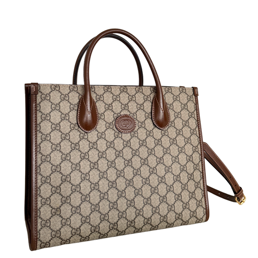 Gucci GG Supreme Monogram Small Tote Bag Braun / sehr gut Gucci