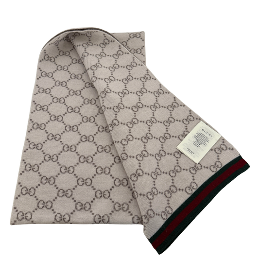 Gucci GG Schal aus Wolle Beige / neuwertig Gucci