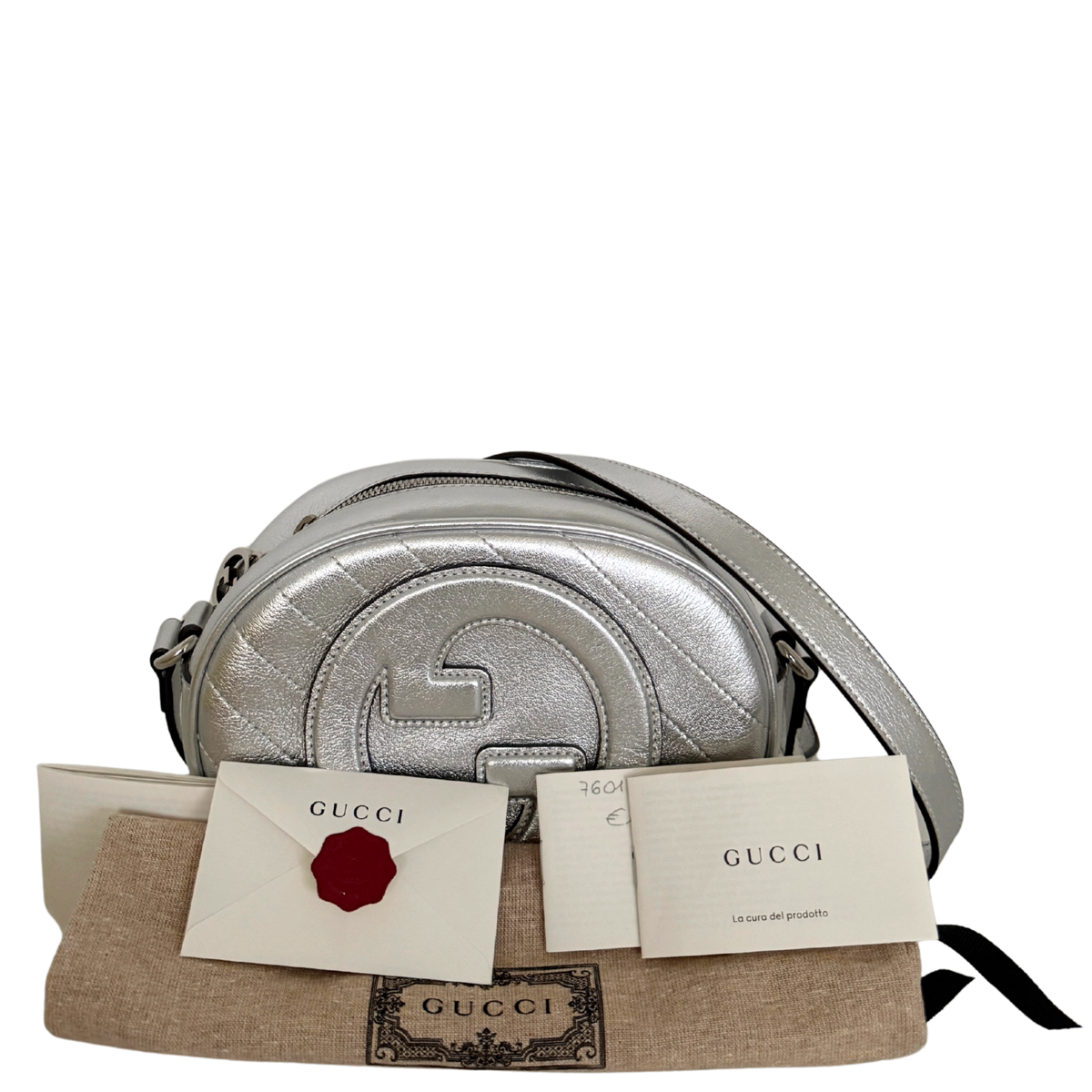 Gucci Blondie Mini Umhängetasche Silber / neuwertig Gucci