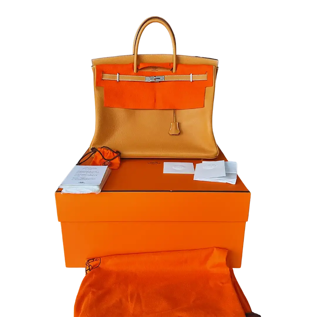 Hermès Birkin Bag 40 Vache Liégée Leder braun Palladium Fullset 2007 / sehr gut Hermès