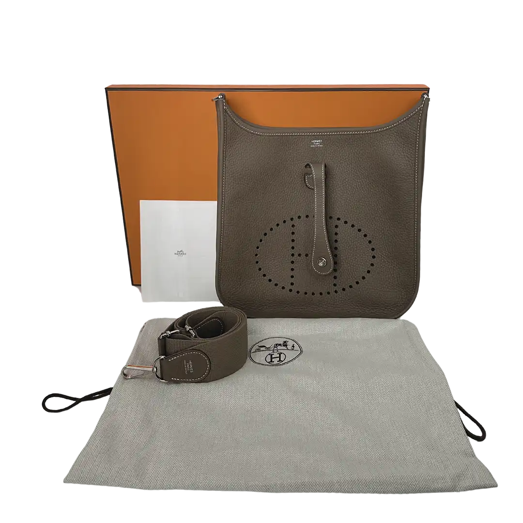 Hermès Evelyne III 29 Etoupe Taurillon Clemence Palladium Fullset 2015 / neuwertig Hermès
