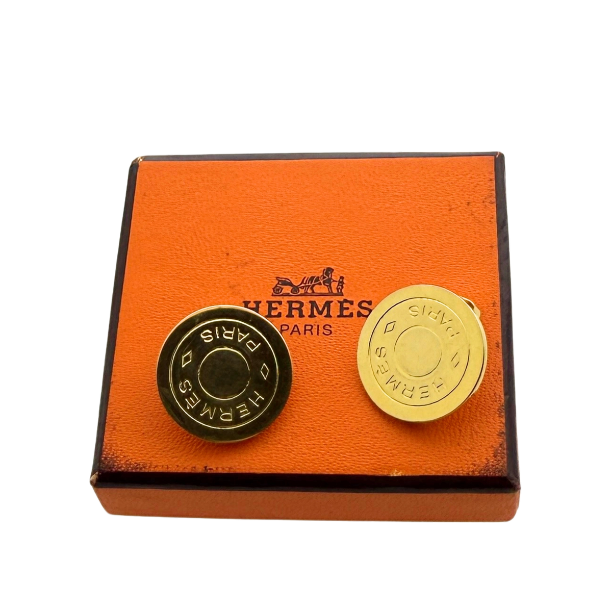 Hermès Clou de Selle Clip-on oorbellen goud