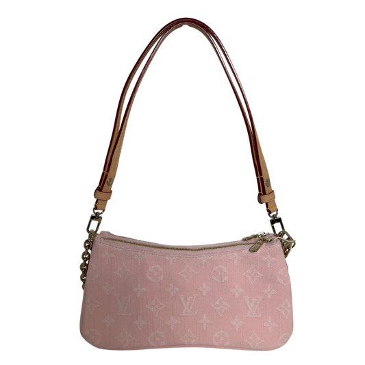 Louis Vuitton Pochette Liv Monogram Denim Washed Pink Gold – Ansicht 2