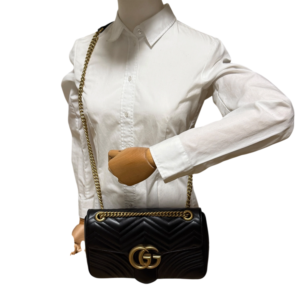 Gucci GG Marmont Medium Leder schwarz aktuelle Version / neuwertig Gucci