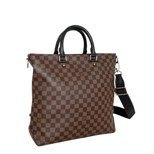 Louis Vuitton Damier Ebene Jake Tote Bag N41559 Braun / sehr gut Louis Vuitton