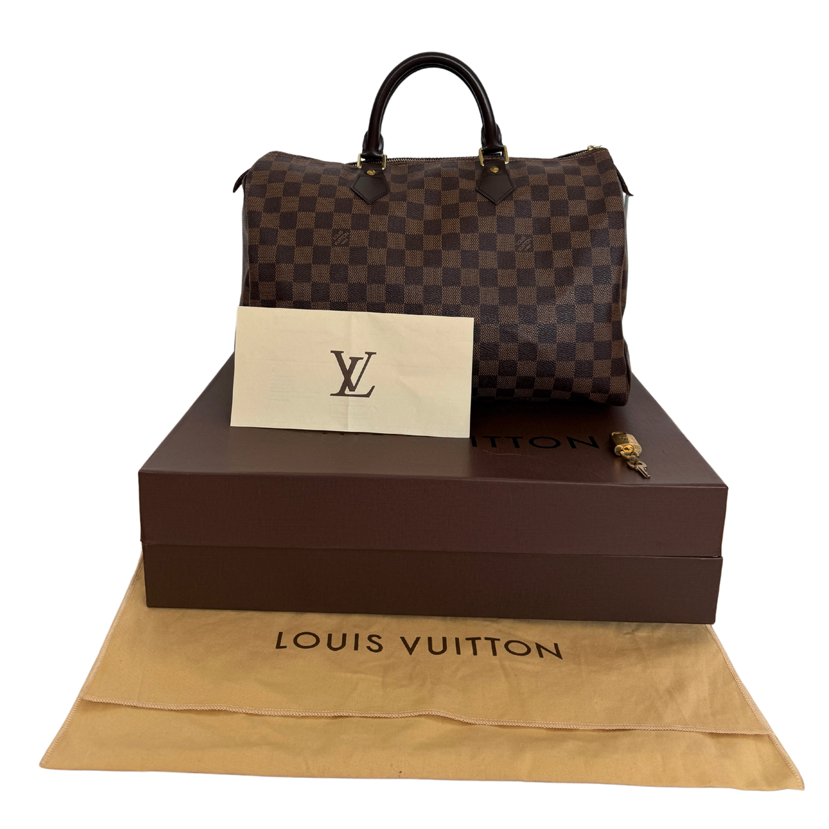 Louis Vuitton Speedy 35 Damier Ebene Braun Fullset/ sehr gut Louis Vuitton