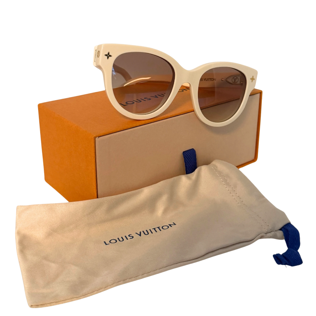 Louis Vuitton My Monogram Round Sonnenbrille Z1527W Beige / neuwertig Louis Vuitton