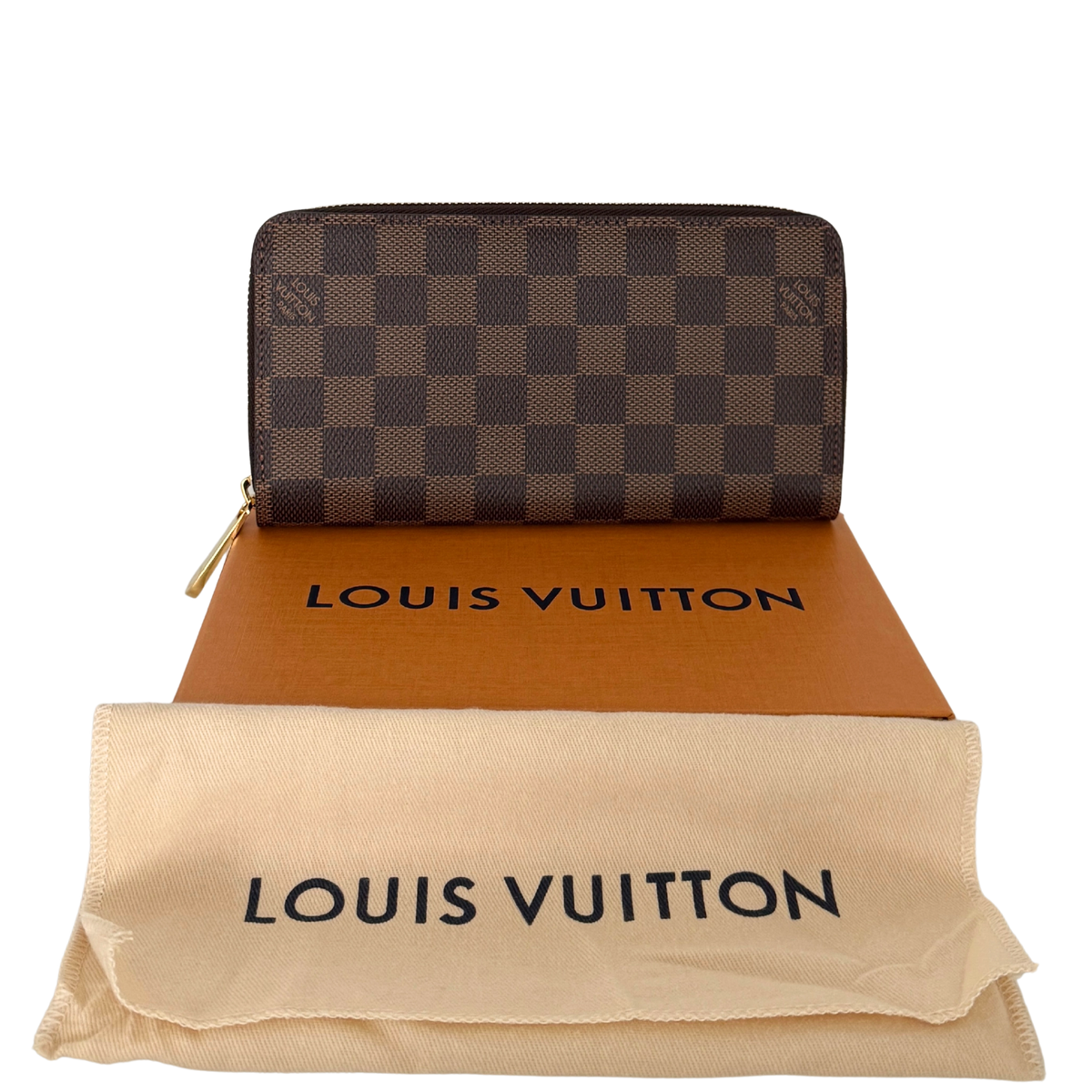Louis Vuitton Zippy Geldbörse in Damier Ebene Canvas N41661 Braun / neuwertig Louis Vuitton