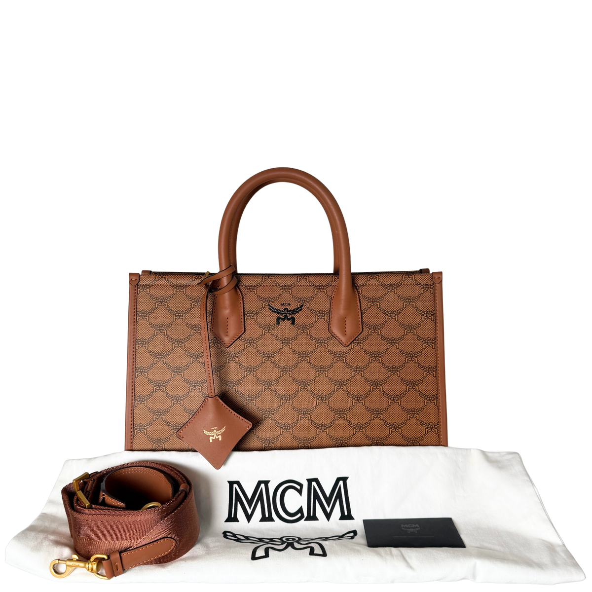 MCM Himmel Tote Bag in Lauretos-Canvas Cognac / neuwertig MCM