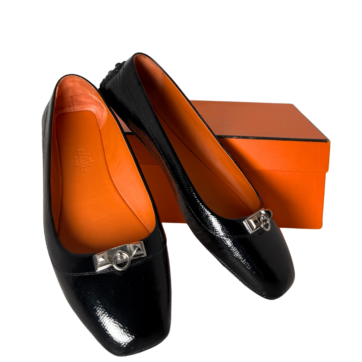 Hermès Liberty Ballerinas Größe 39 1/2 Schwarz / sehr gut Hermès
