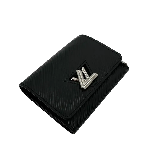 Louis Vuitton Black Epi Twist Compact Wallet Geldbörse / sehr gut Louis Vuitton
