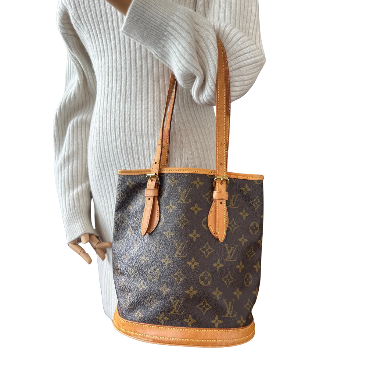 Louis Vuitton Bucket Bag Monogram Braun / akzeptabel Louis Vuitton