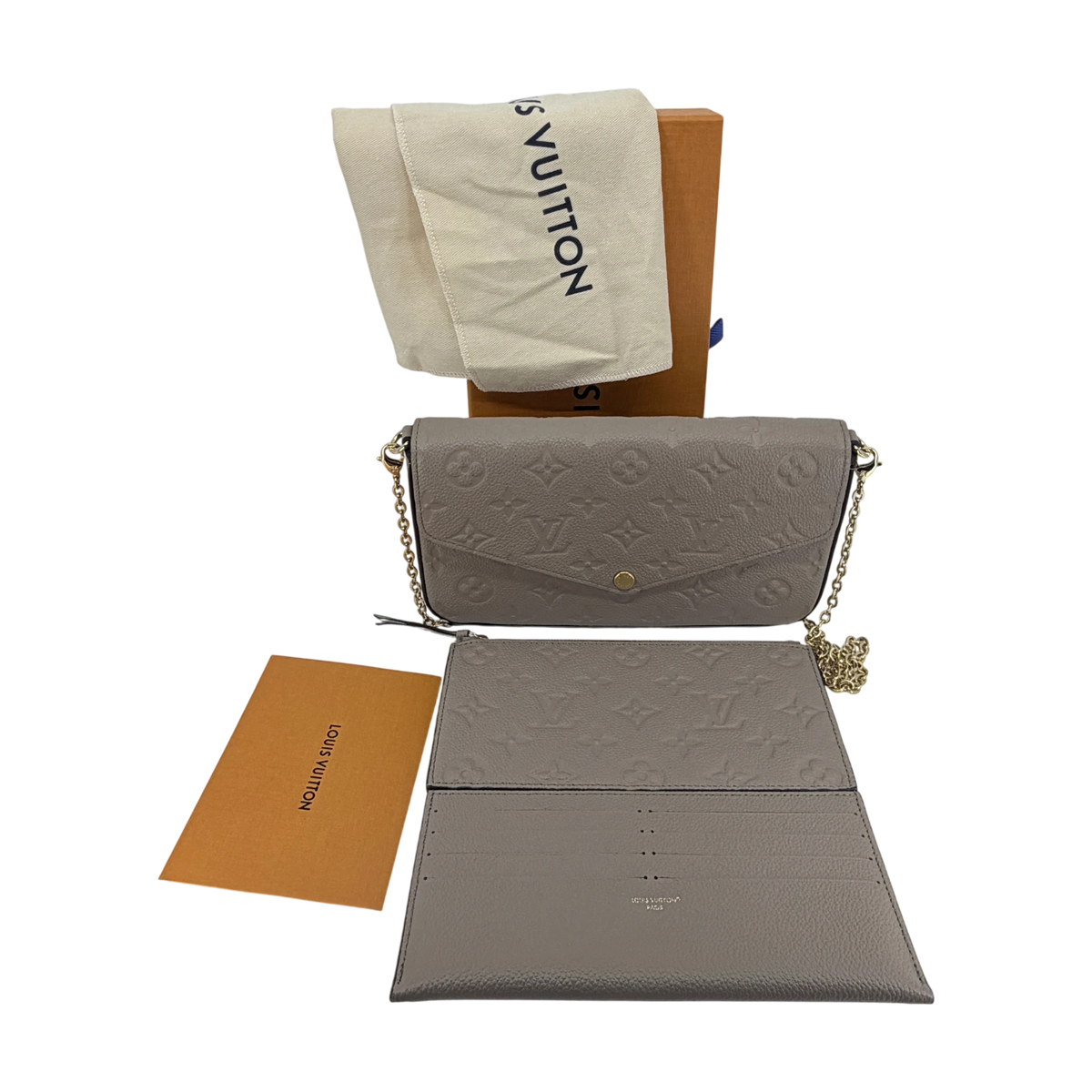Louis Vuitton Félicie Pochette Monogram Empreinte Tourterelle Gold – Ansicht 8