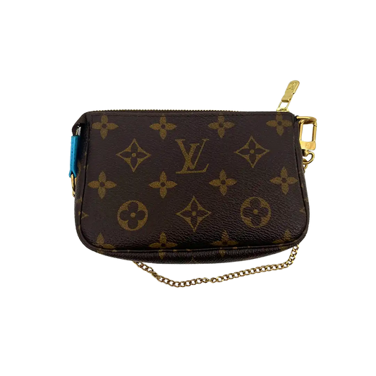 Louis Vuitton Mini Pochette Accessoires Vivienne Holiday Monogram Canvas/Blau Fullset / neu Louis Vuitton