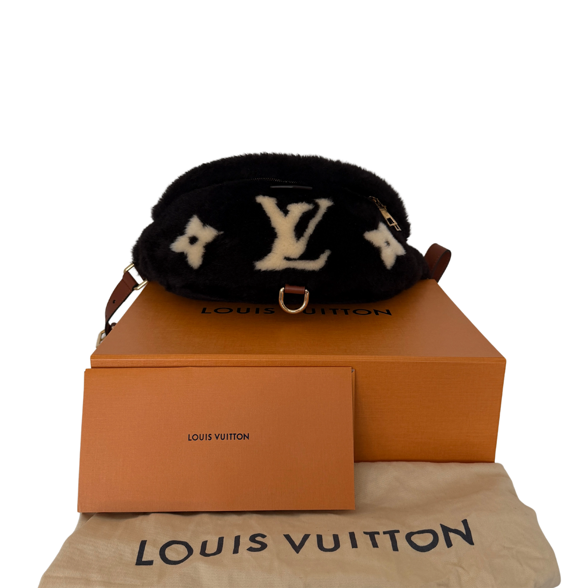 Louis Vuitton Shearling Monogram Bumbag Chocolate Cream Fullset / neuwertig Louis Vuitton