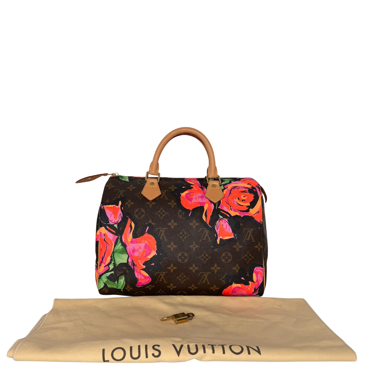 Louis Vuitton Speedy 30 Roses Monogram Canvas M48610 Braun / neuwertig Louis Vuitton