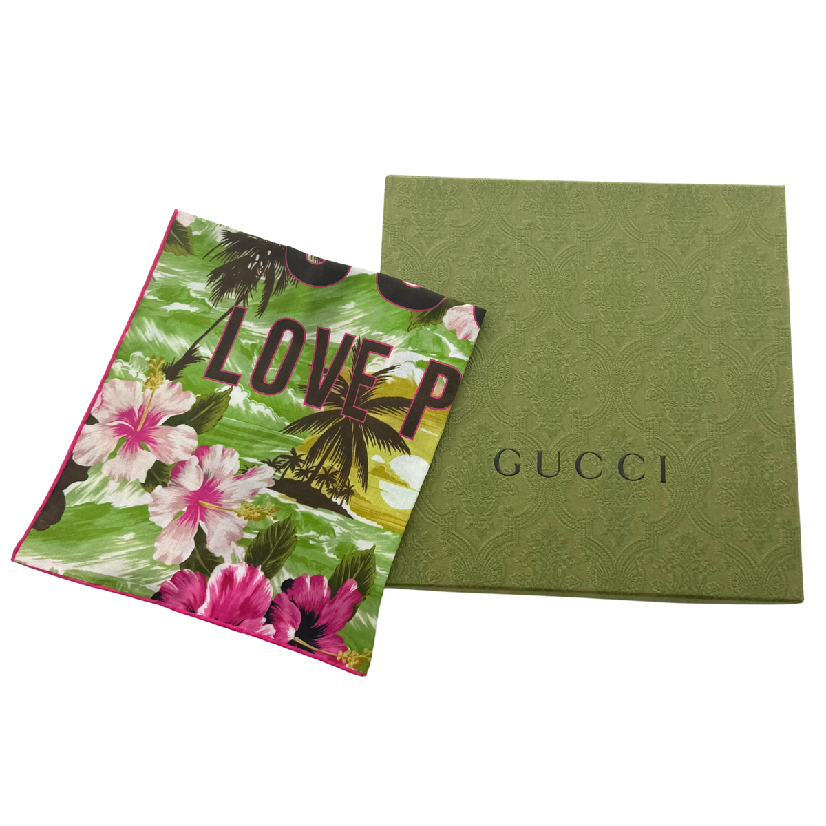 Gucci Love Parade Tuch Grün / neuwertig Gucci