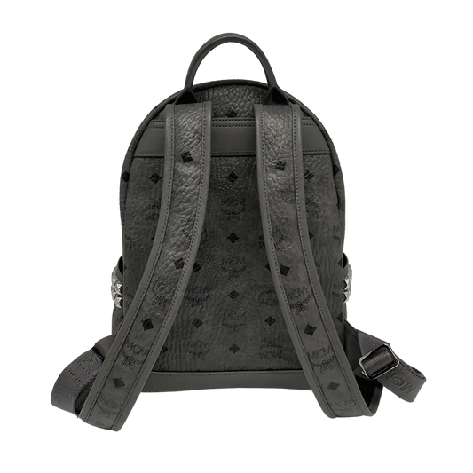 MCM Stark Rucksack Visetos Side Studs Small Phantom Grey / sehr gut MCM