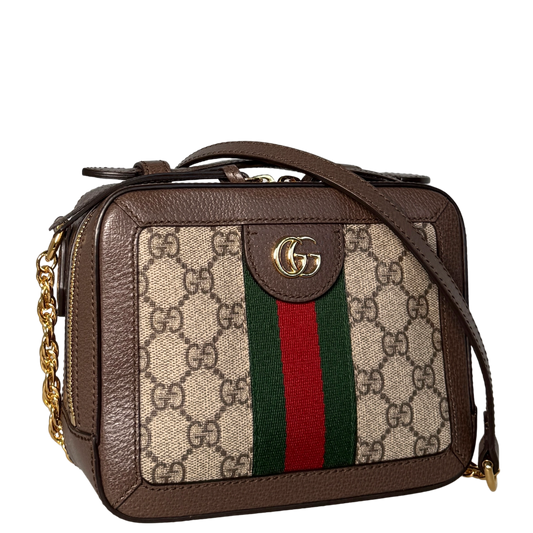 Gucci Ophidia GG Mini Schultertasche Braun / sehr gut Gucci