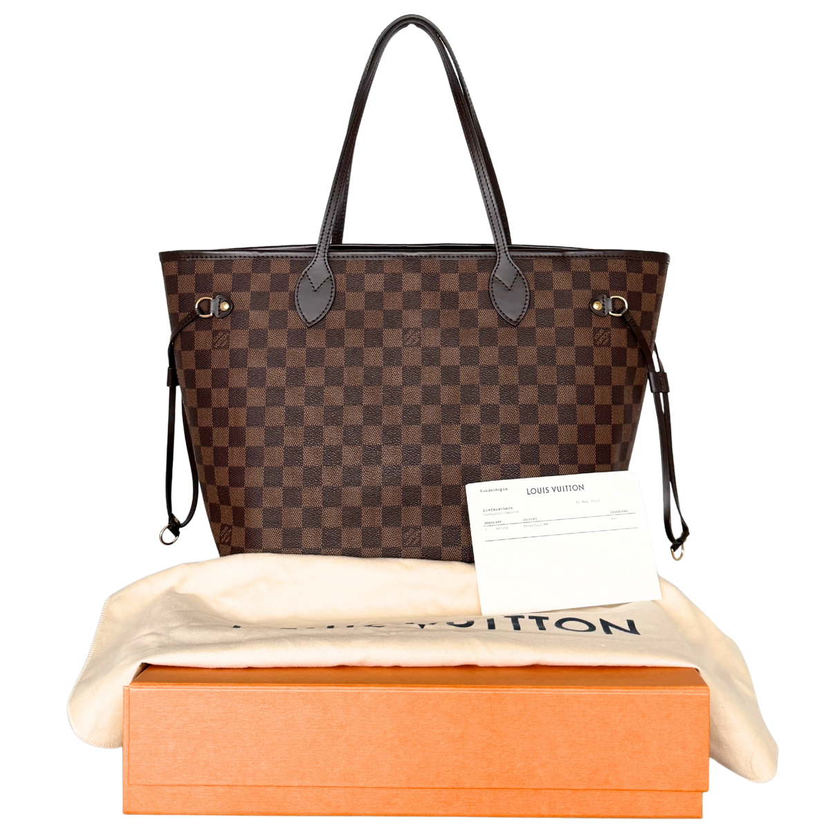 Louis Vuitton Neverfull MM Damier Ebene Canvas N41358 Braun / neuwertig Louis Vuitton