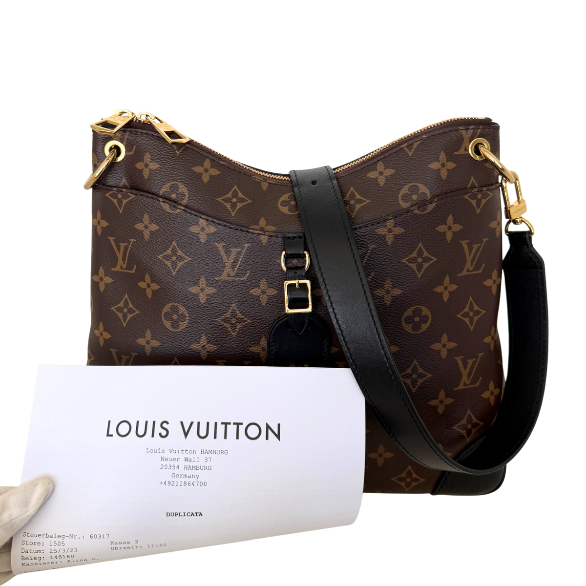 Louis Vuitton Odeon NM MM Monogram Canvas Braun / sehr gut Louis Vuitton