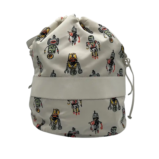 Prada Roboter Bag Nylon weiß selten / gut Prada