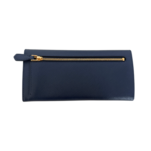 Prada lange Geldbörse aus Saffiano Leder Bluette / neuwertig Prada
