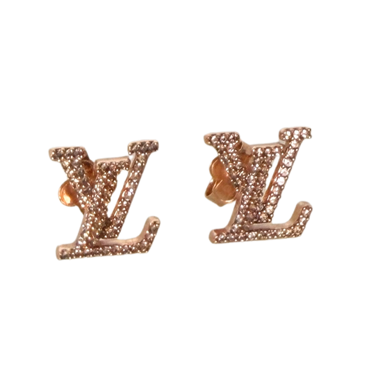Louis Vuitton LV Iconic Blush Earrings Rose Gold Full Set / Like New