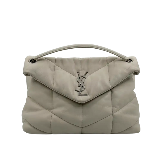 Saint Laurent LouLou Puffer Medium Handtasche Ivory Lammleder / sehr gut Saint Laurent