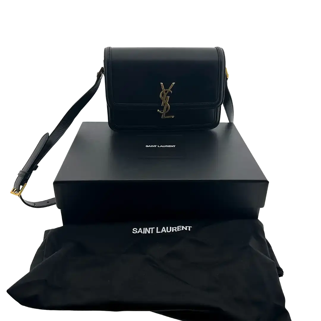 Saint Laurent Solferino Medium schwarz Leder Handtasche / gut Saint Laurent