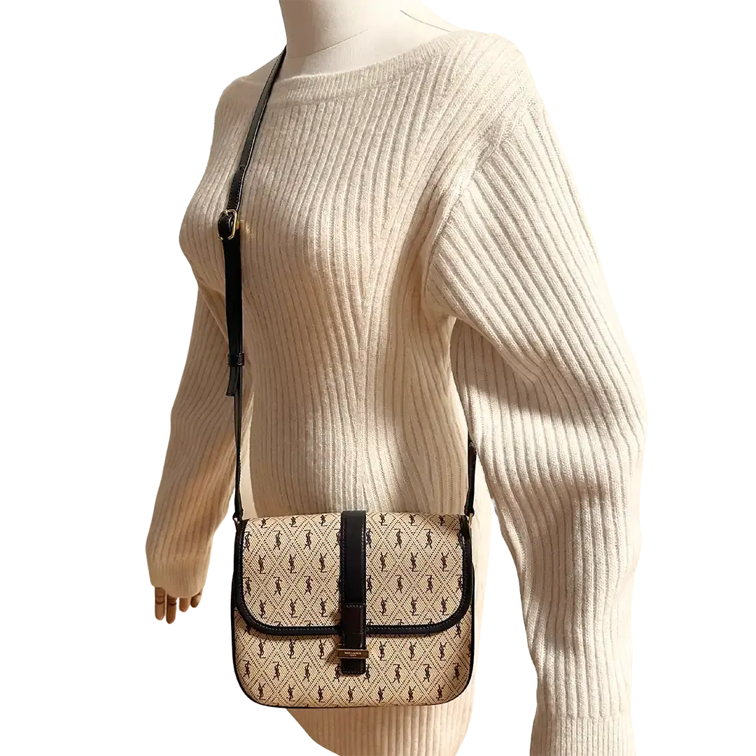 Saint Laurent YSL Canvas Small Le Monogramme Besace Bag Beige / sehr gut Saint Laurent